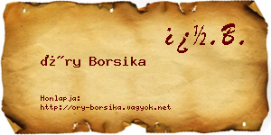 Őry Borsika névjegykártya